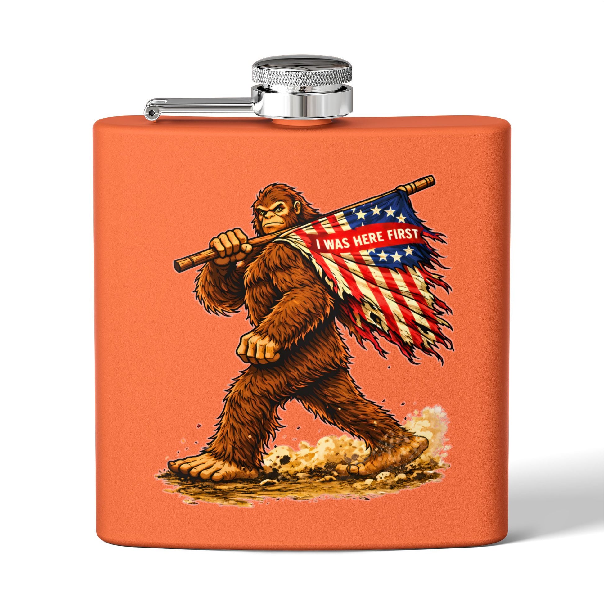 Here First Patriotic Flask – 6oz Stainless Steel Hip Flask