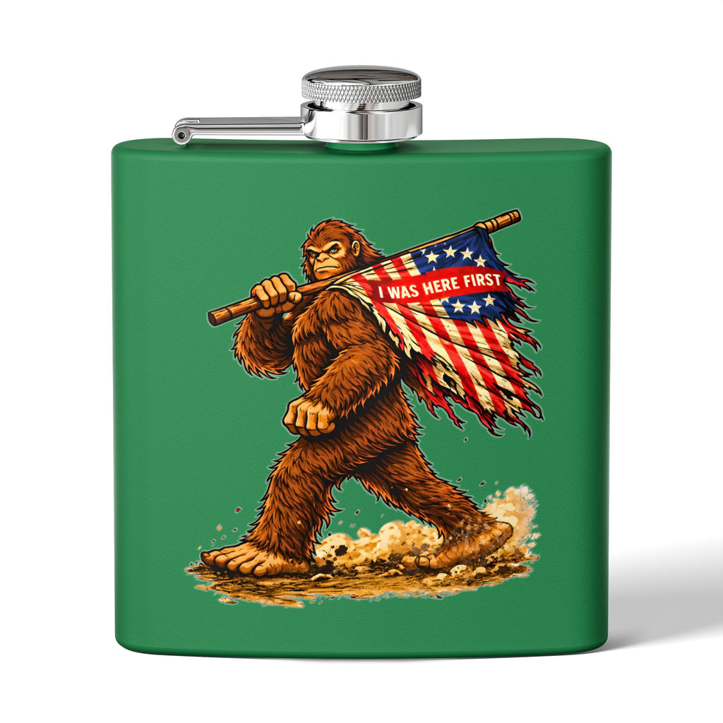 Here First Patriotic Flask – 6oz Stainless Steel Hip Flask