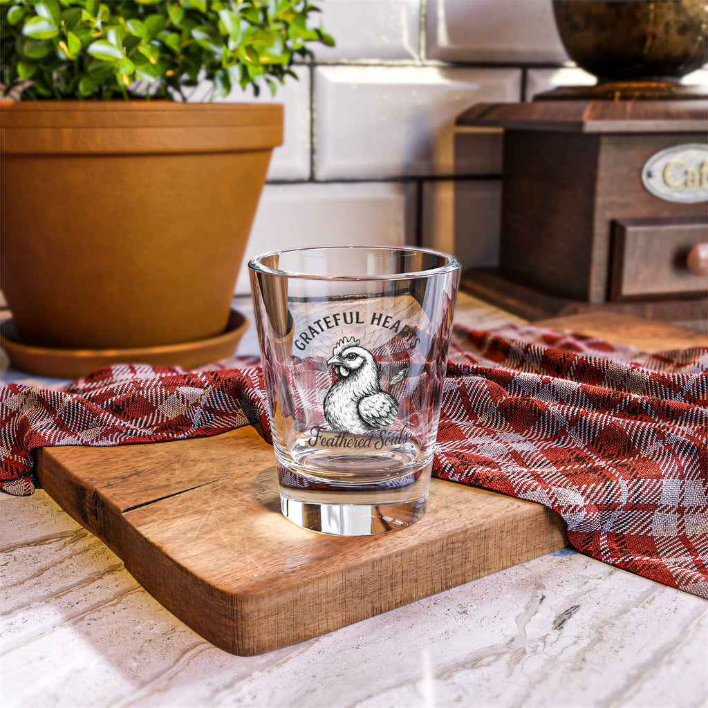 Grateful Hearts Feathered Souls Shot Glass
