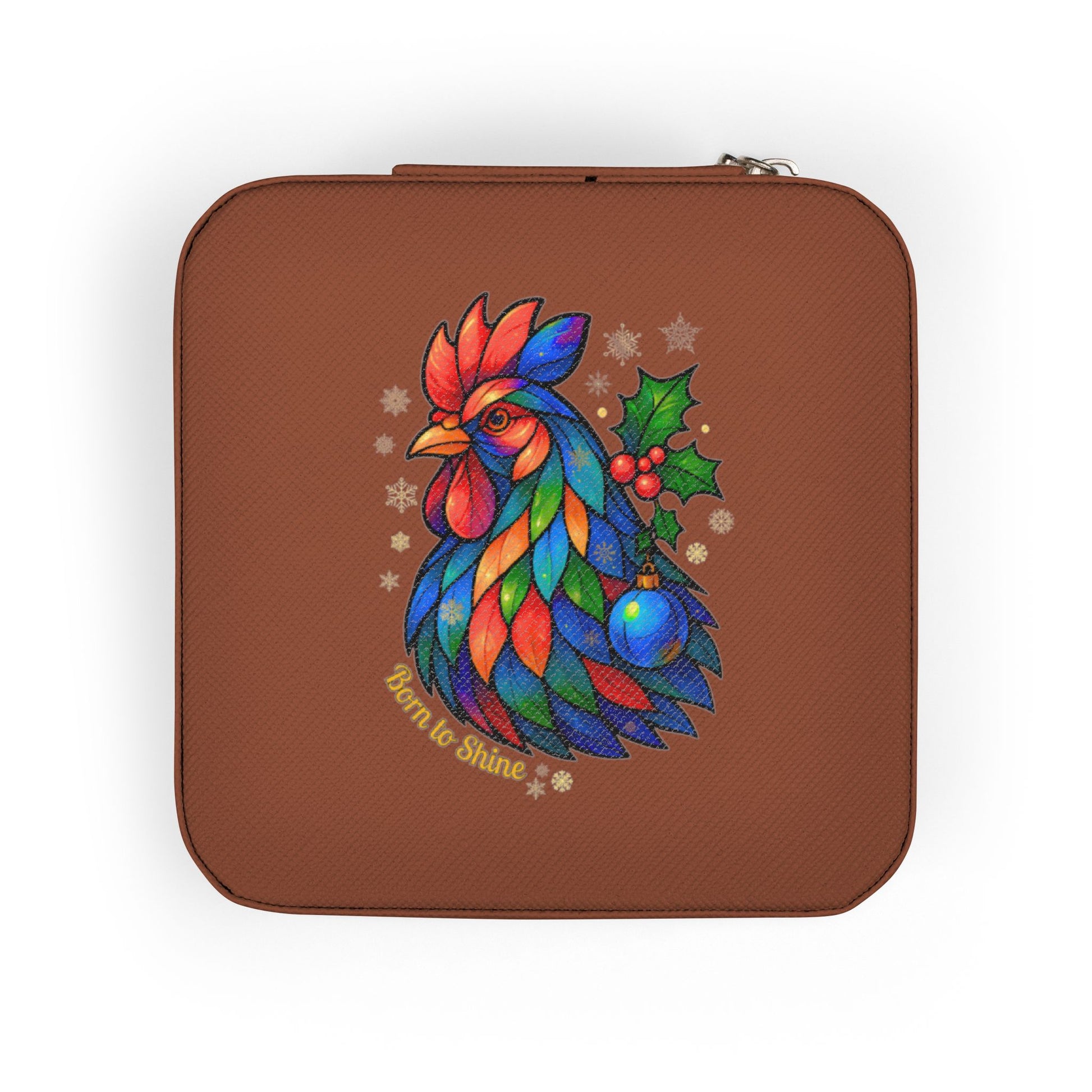 Born to Shine – Holiday Rooster Travel Jewelry Case