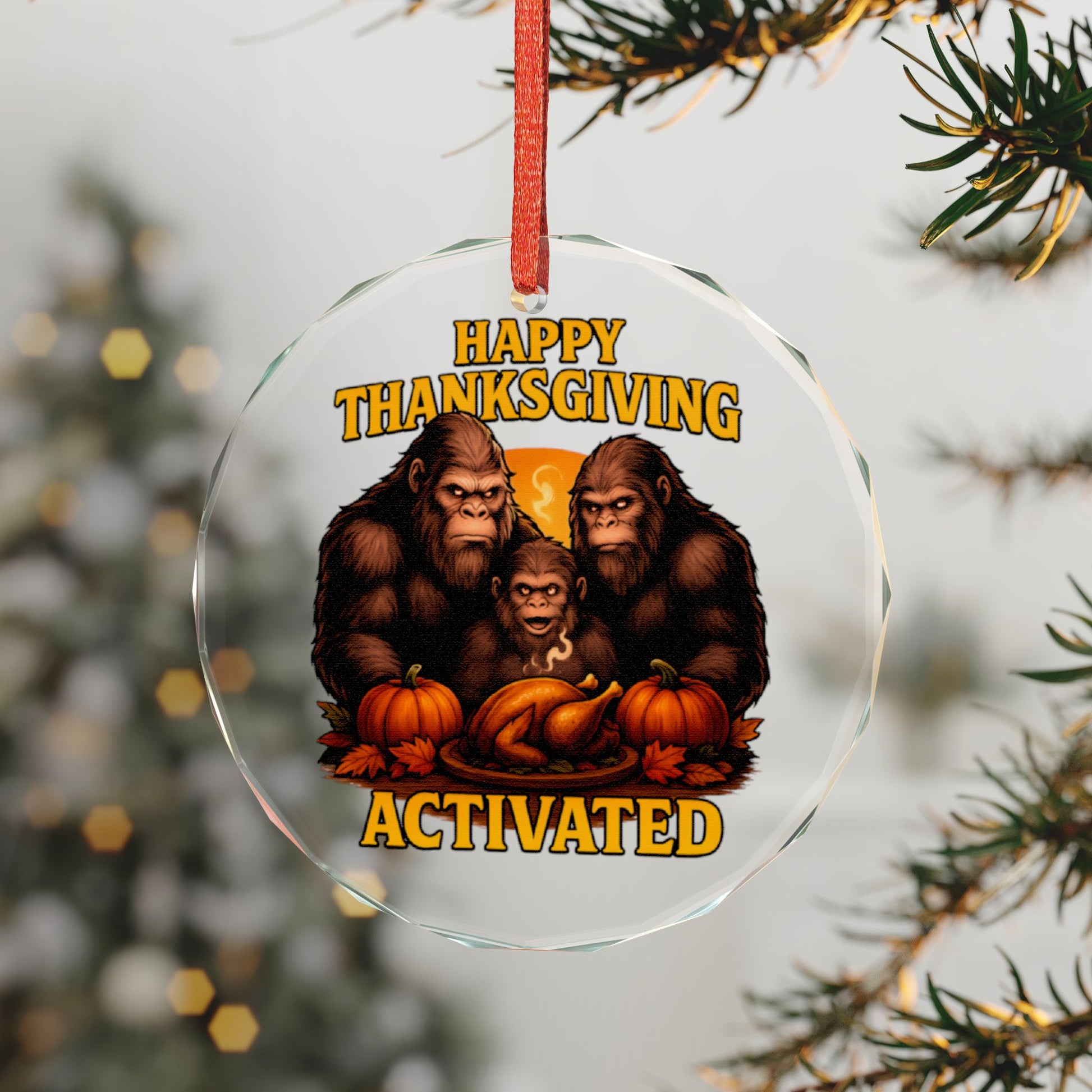 Thanksgiving 2.0 Crystal Glass Ornament