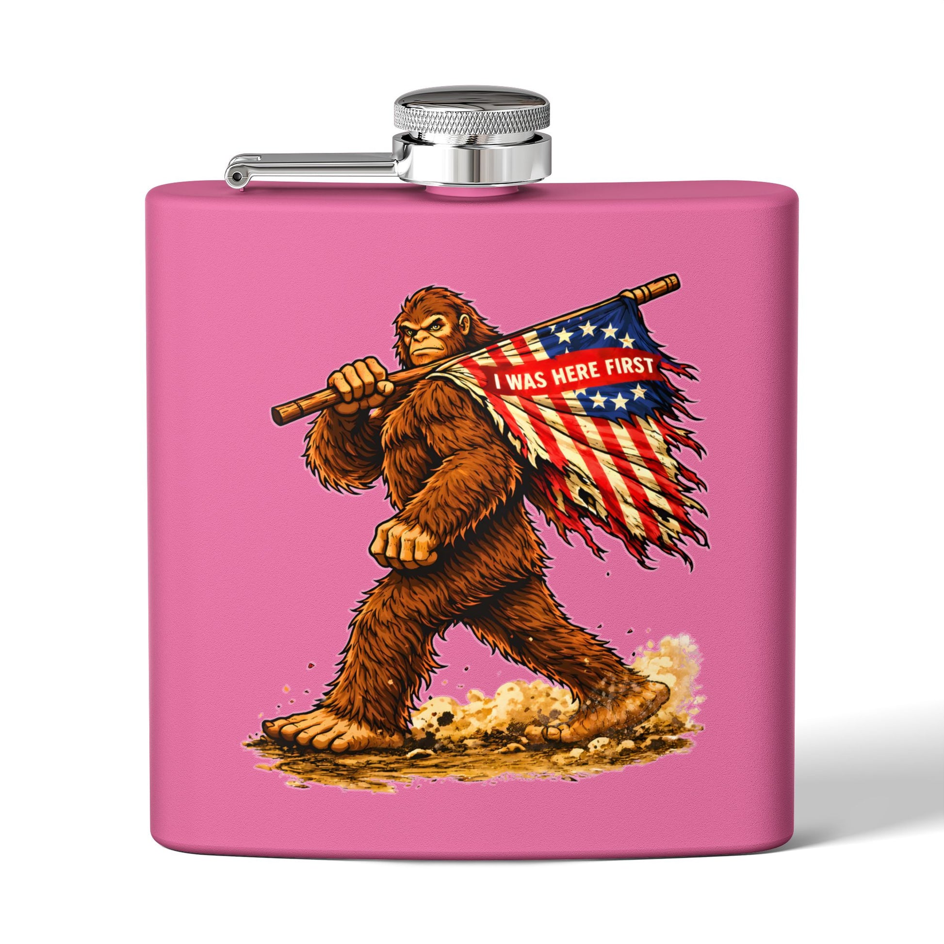 Here First Patriotic Flask – 6oz Stainless Steel Hip Flask