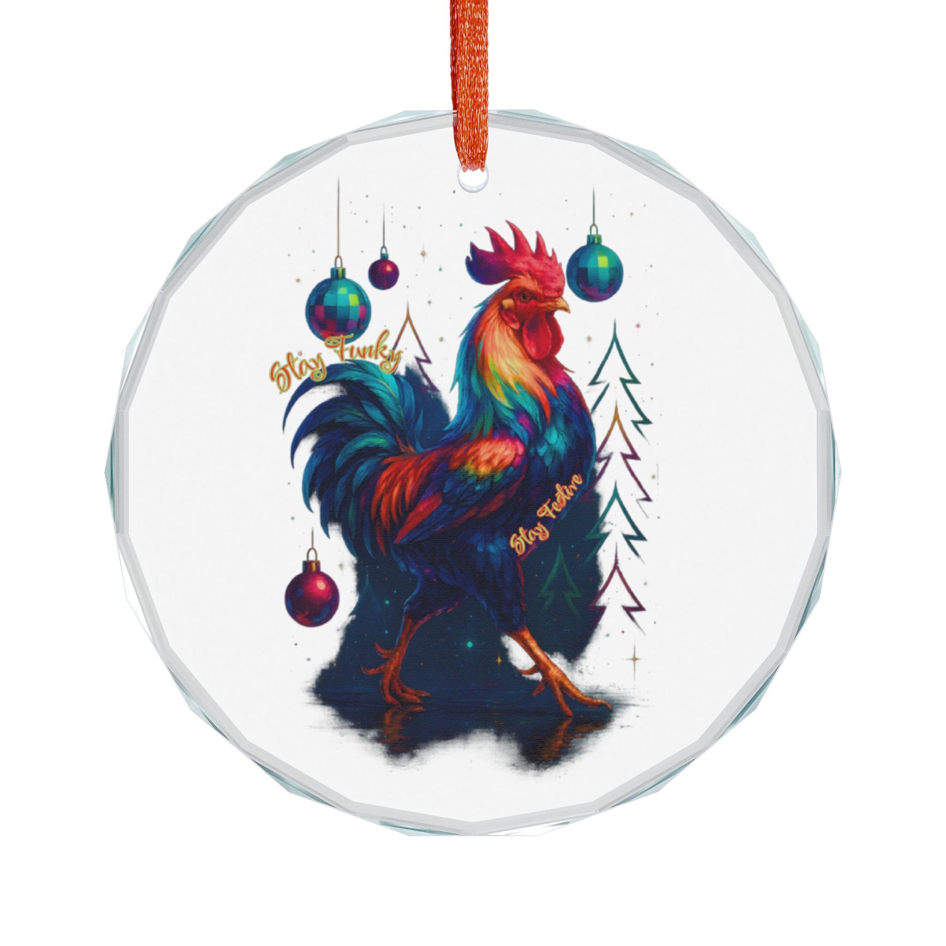 Stay Funky, Stay Festive – Crystal Glass Ornament