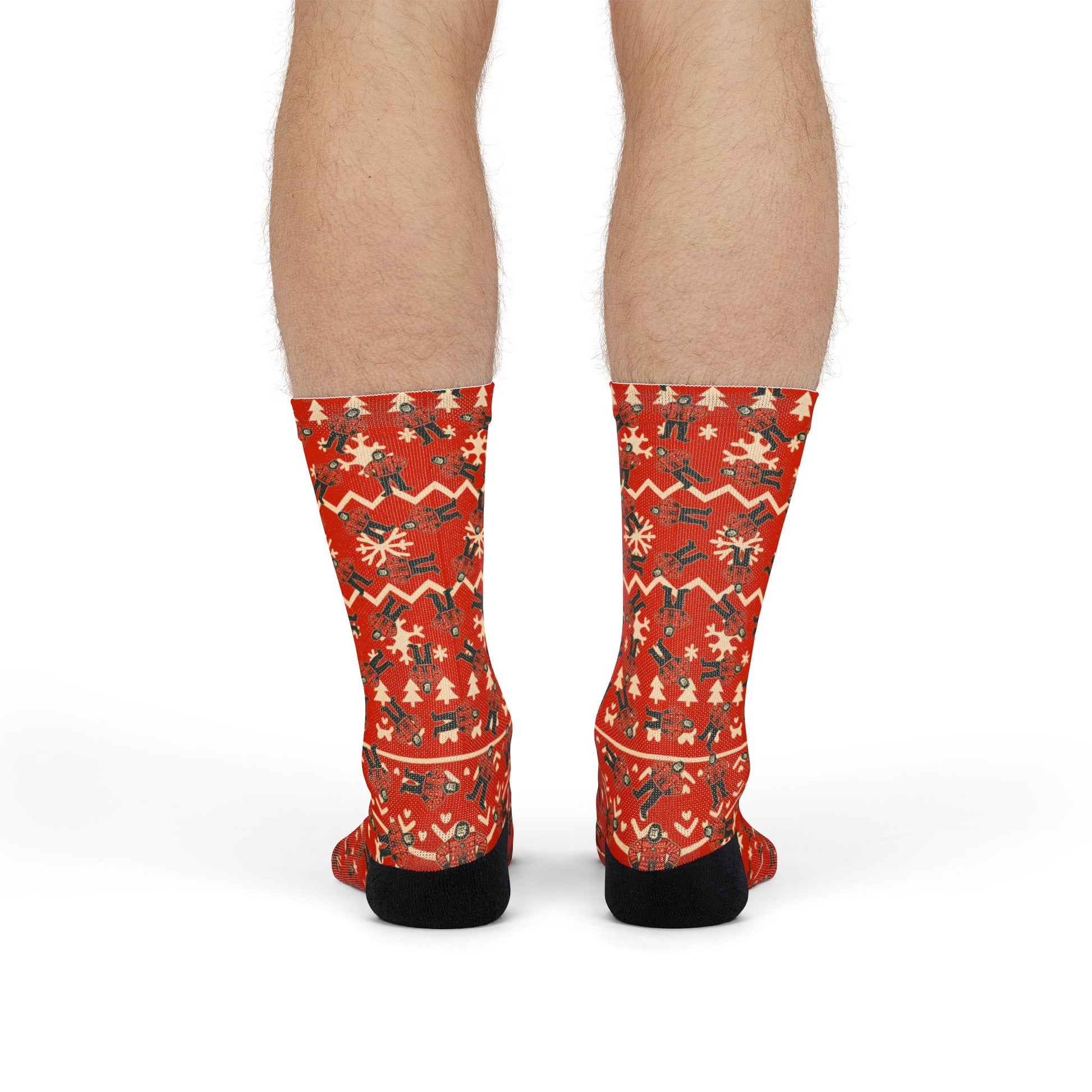 Bigfoots Ugly Christmas Sweater – Holiday Crew Socks