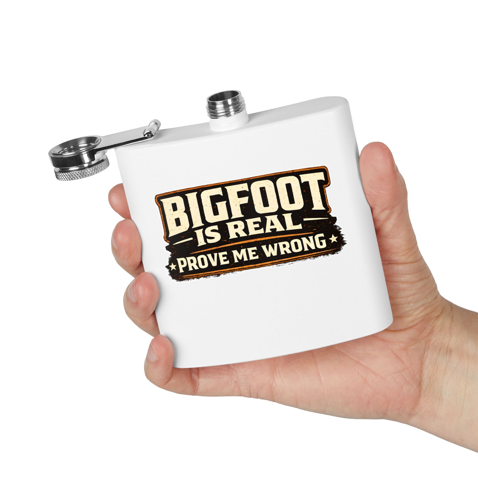 Bigfoot Is Real Flask – 6oz Stainless Steel Hip Flask