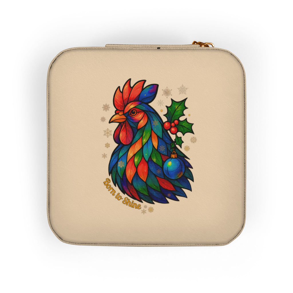 Born to Shine – Holiday Rooster Travel Jewelry Case