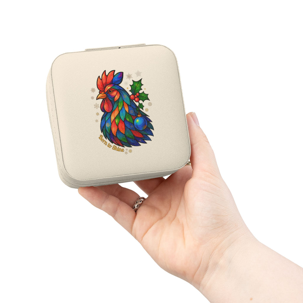 Born to Shine – Holiday Rooster Travel Jewelry Case