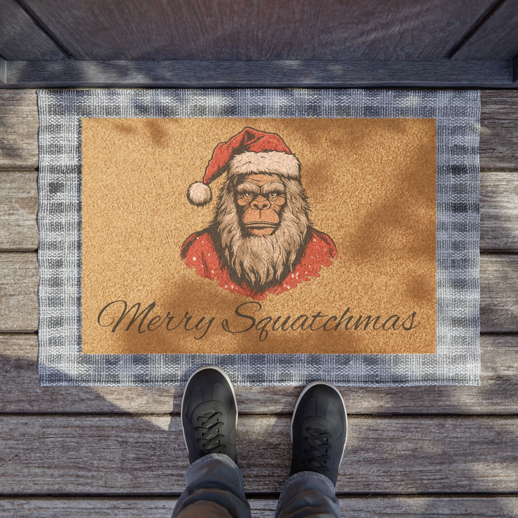 Santa Squatch – Holiday Welcome Coir Doormat