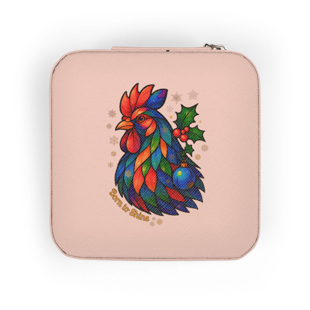 Born to Shine – Holiday Rooster Travel Jewelry Case