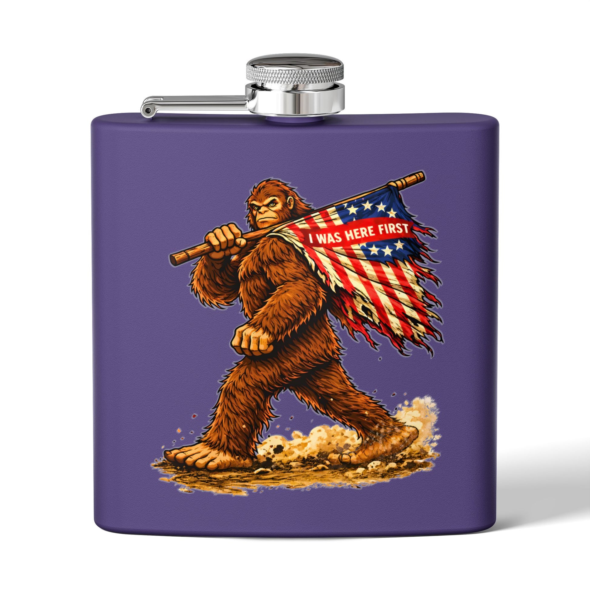 Here First Patriotic Flask – 6oz Stainless Steel Hip Flask