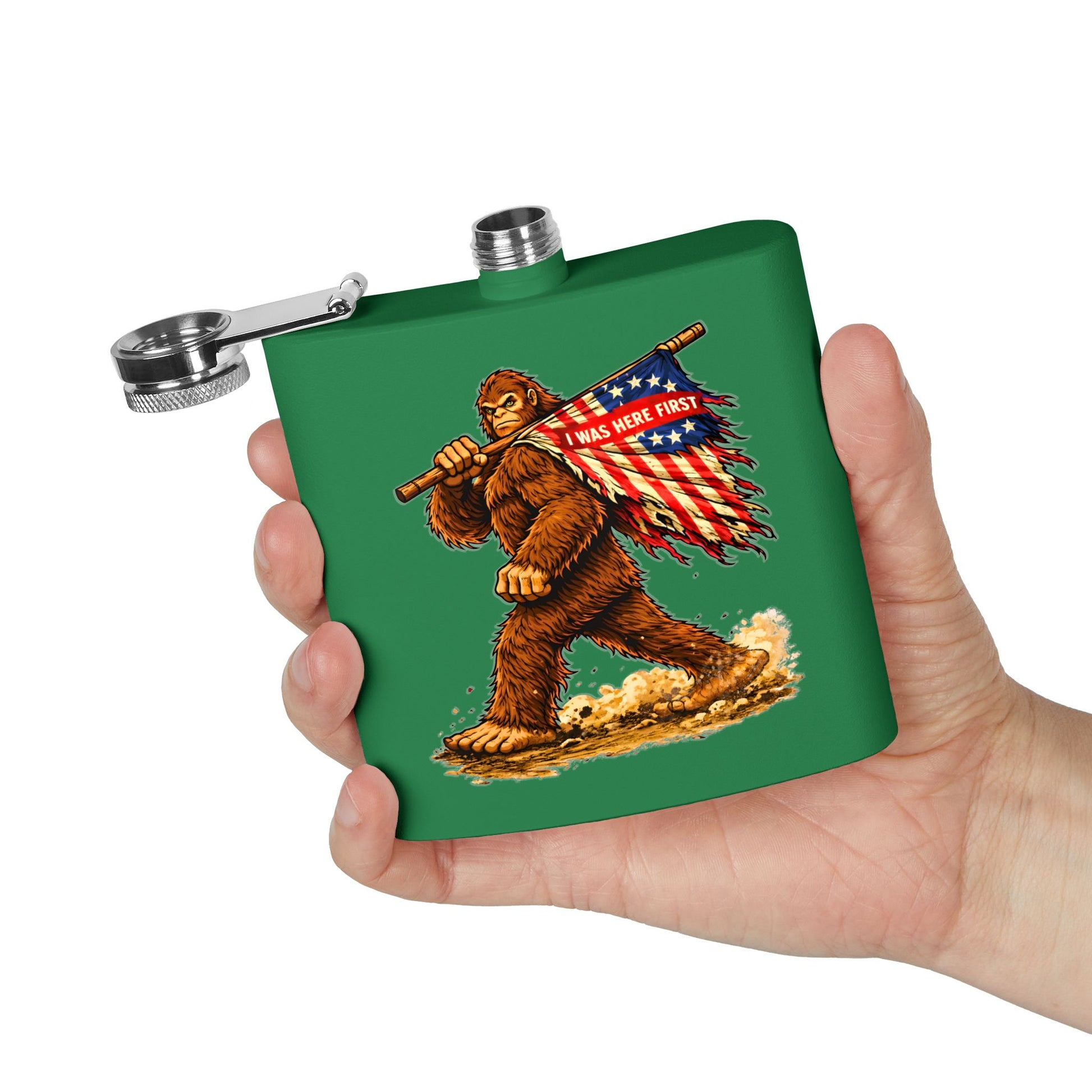Here First Patriotic Flask – 6oz Stainless Steel Hip Flask