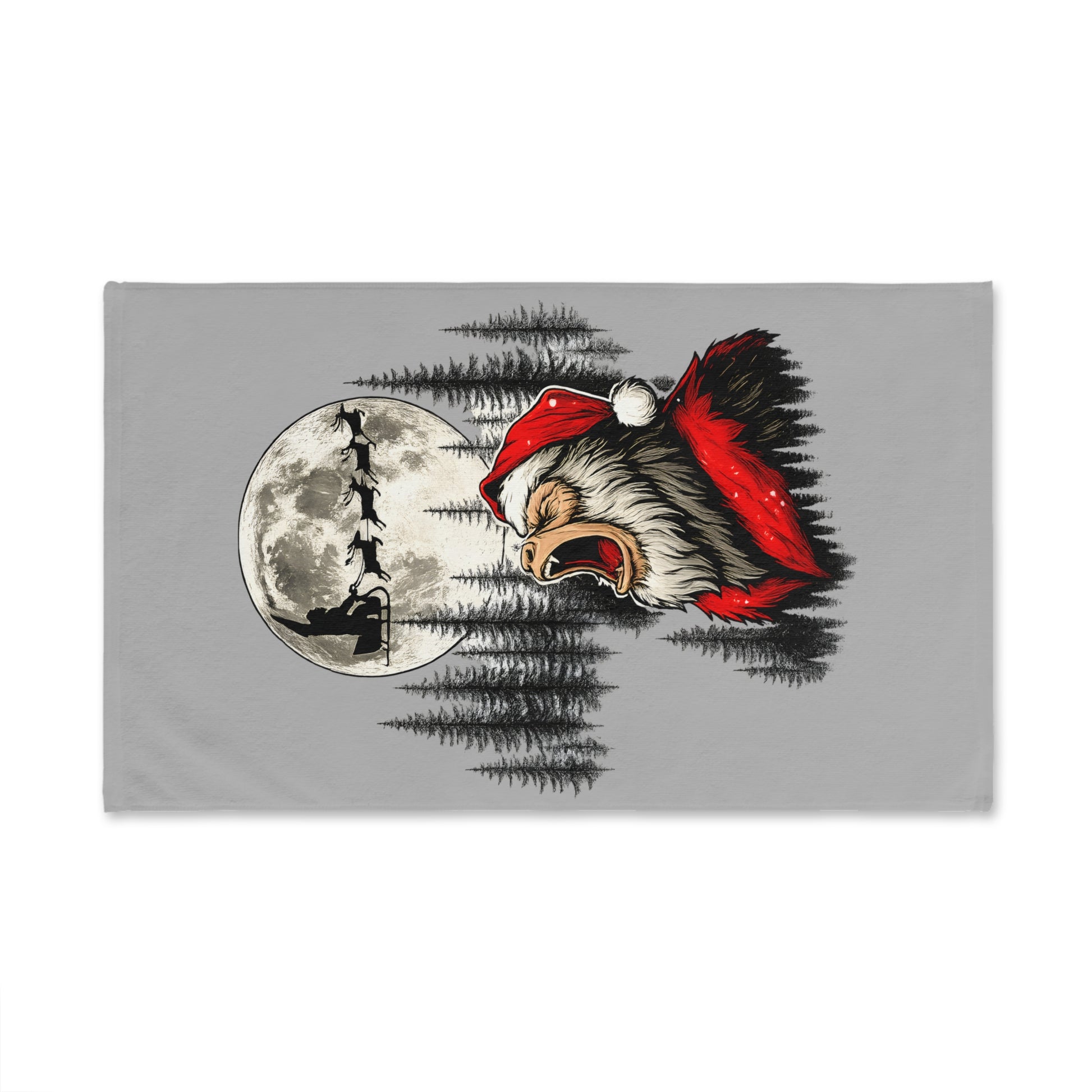 Silent Night, Squatch Night – Holiday Hand Towel  Description: