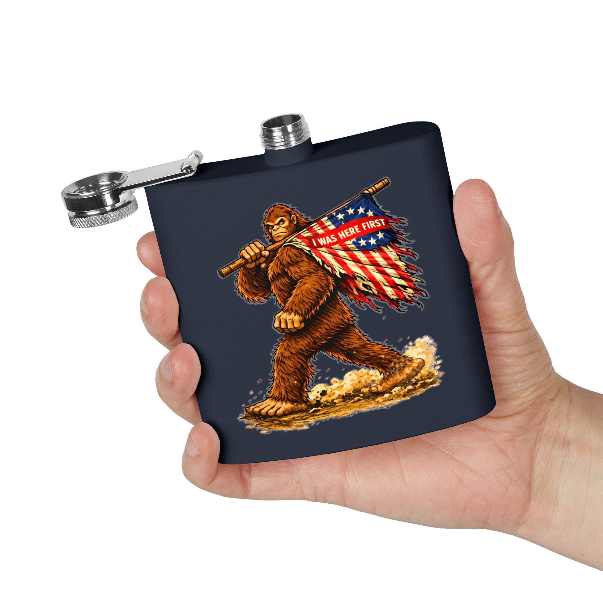 Here First Patriotic Flask – 6oz Stainless Steel Hip Flask