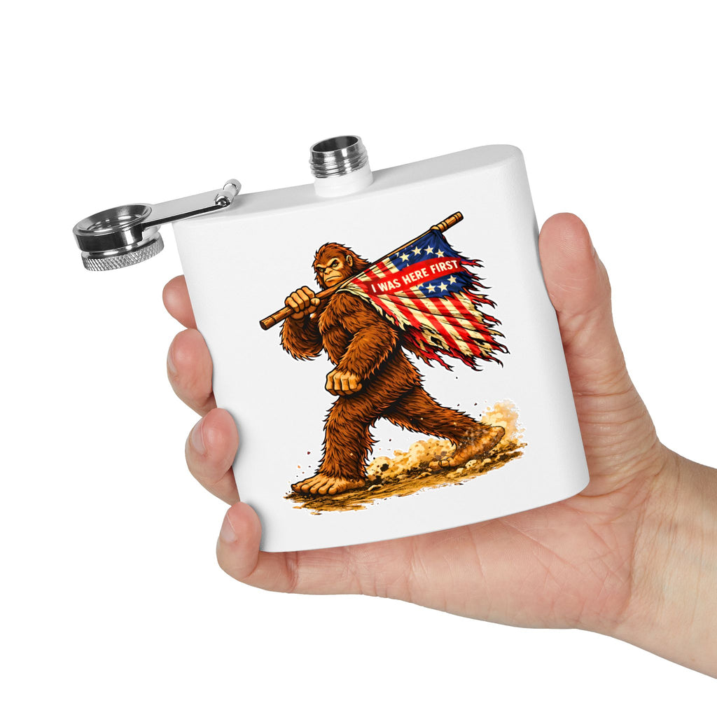 Here First Patriotic Flask – 6oz Stainless Steel Hip Flask