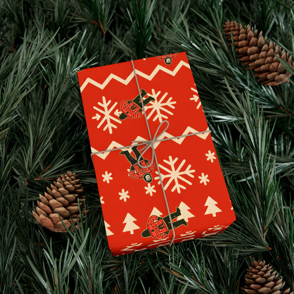 Bigfoots Ugly Christmas Sweater Festive Gift Wrap Paper