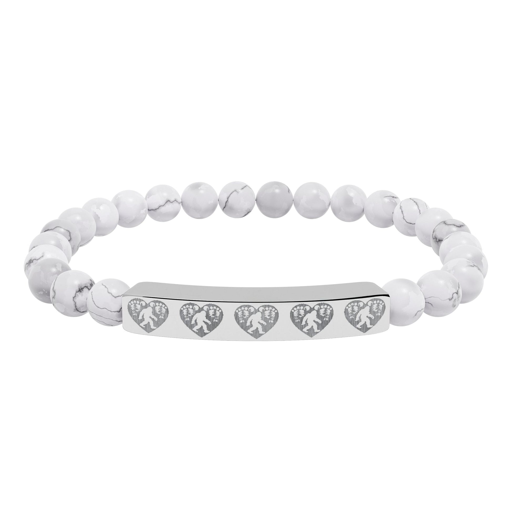 Engraved Heart of the Wild – Natural Stone Bracelet