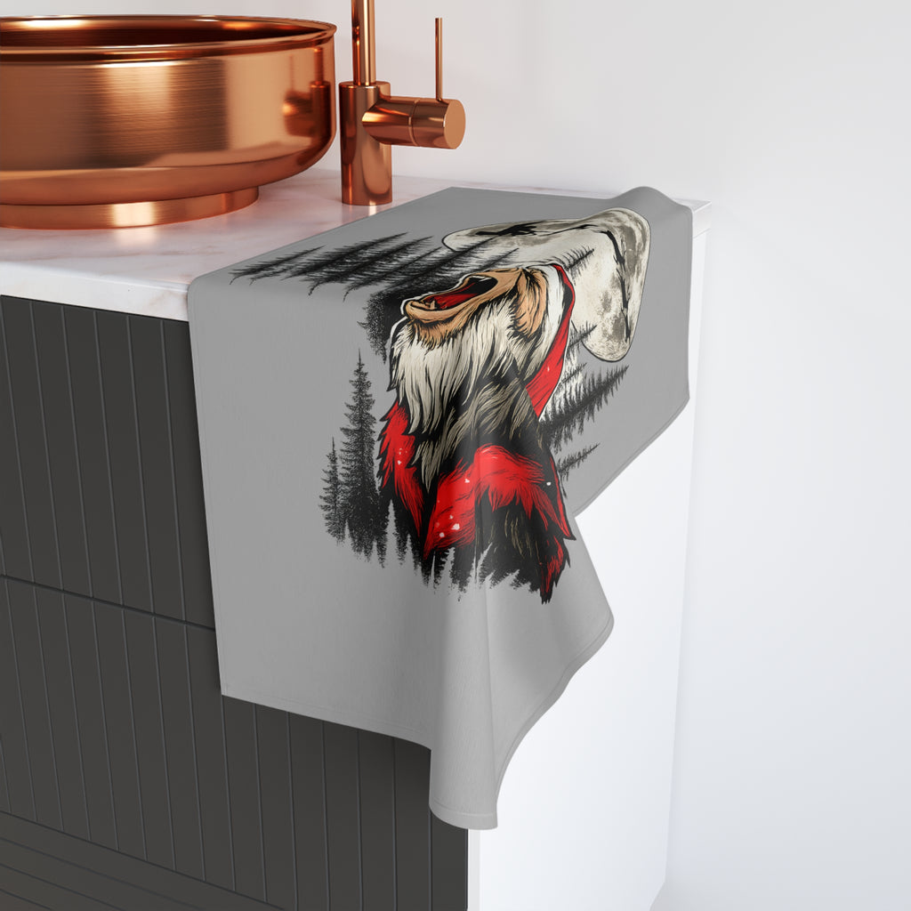 Silent Night, Squatch Night – Holiday Hand Towel  Description:
