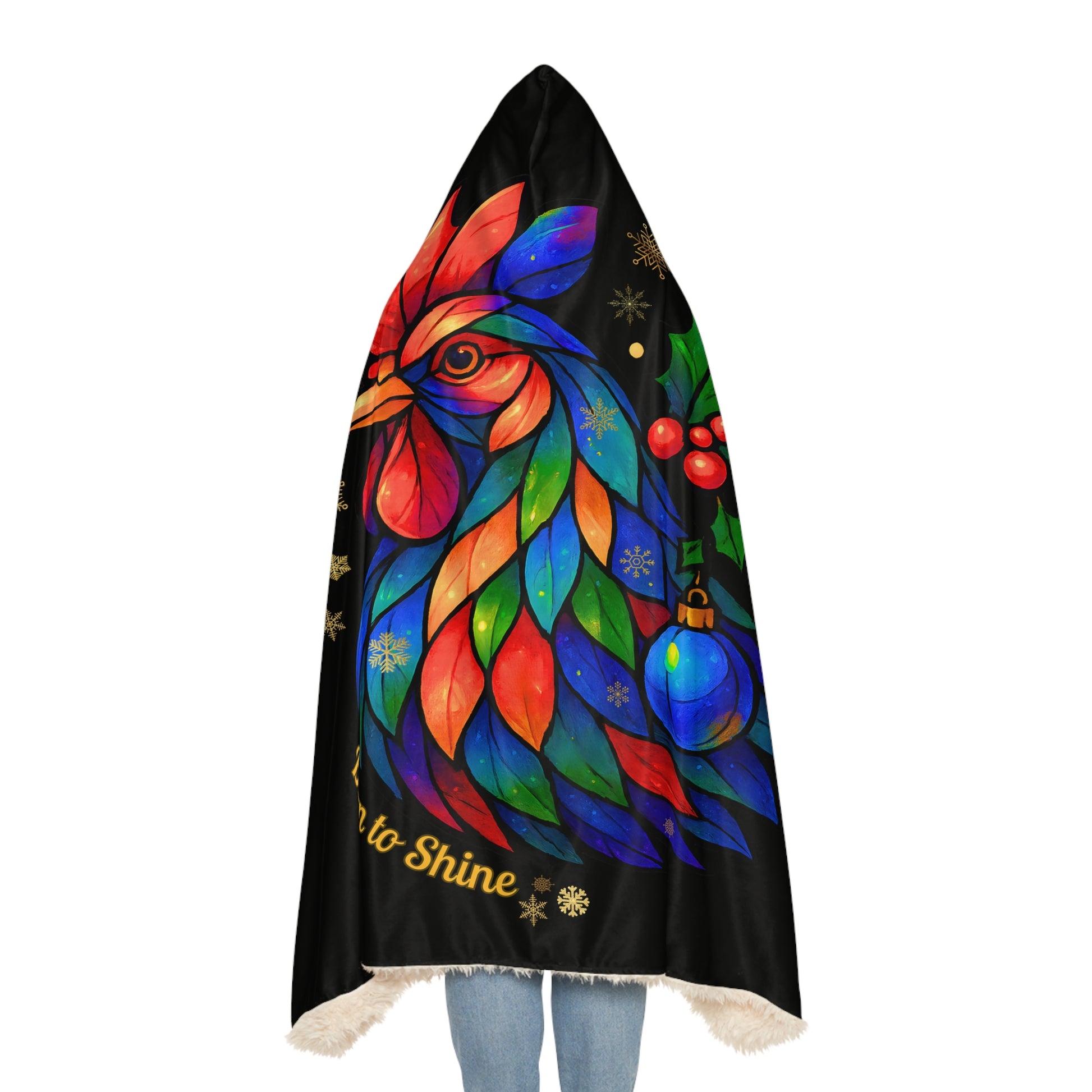 Born to Shine – Holiday Rooster Hooded Snuggle Blanket