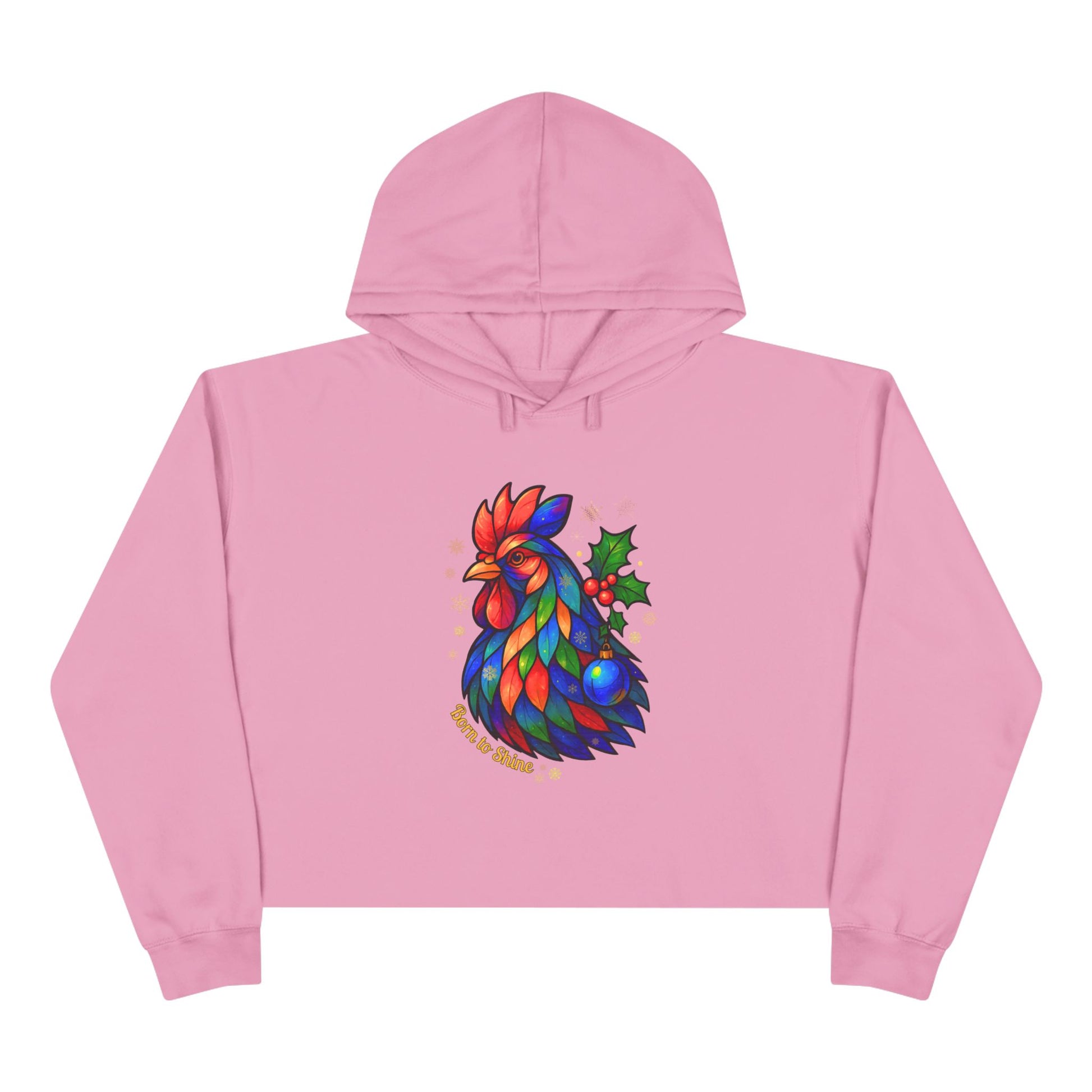 Born to Shine – Radiant Rooster Cropped Hoodie