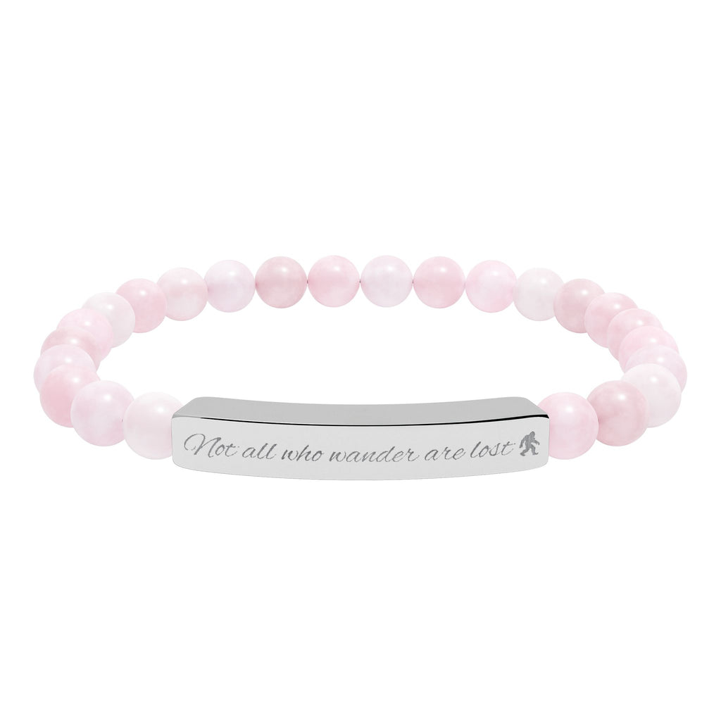 Engraved "Not All Who Wander Are Lost" Natural Stone Bracelet
