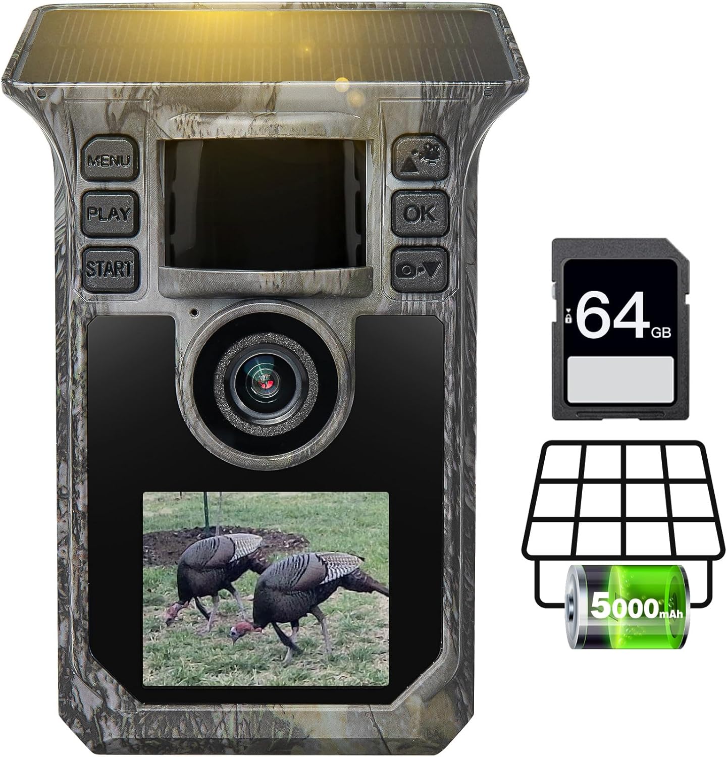 Solar Trail Camera 4K 64MP Game Camera