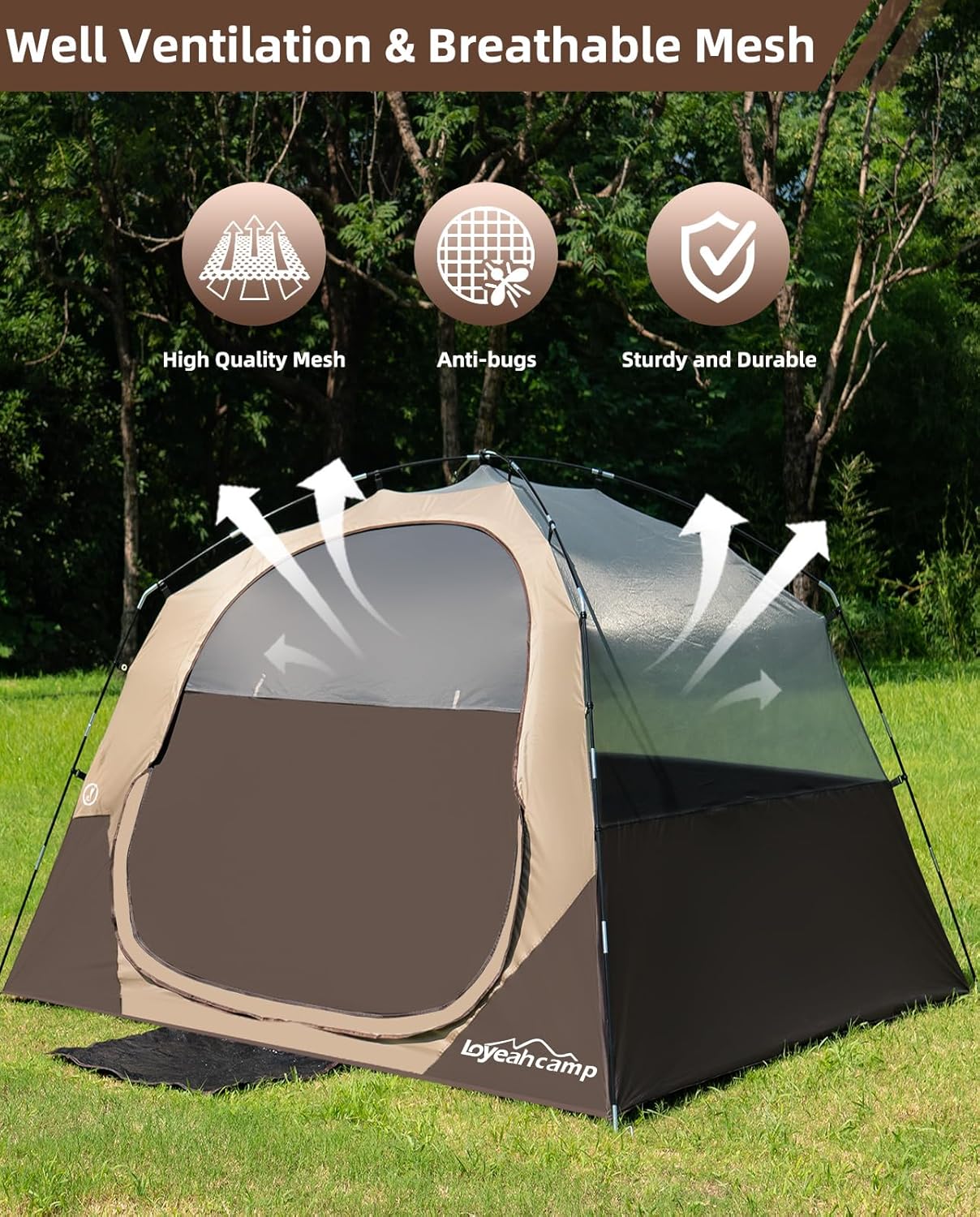 LOYEAHCAMP 4-Person Blackout Camping Tent