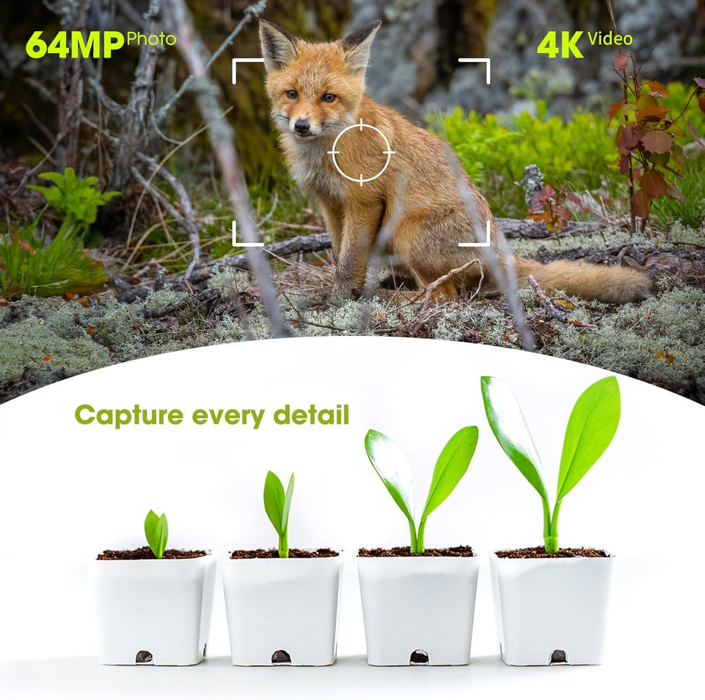 Solar Trail Camera 4K 64MP Game Camera