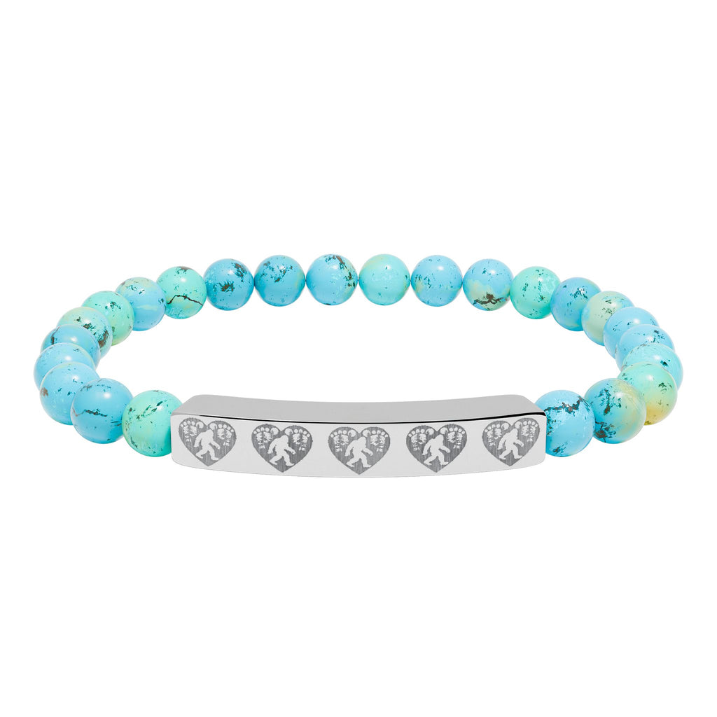 Engraved Heart of the Wild – Natural Stone Bracelet