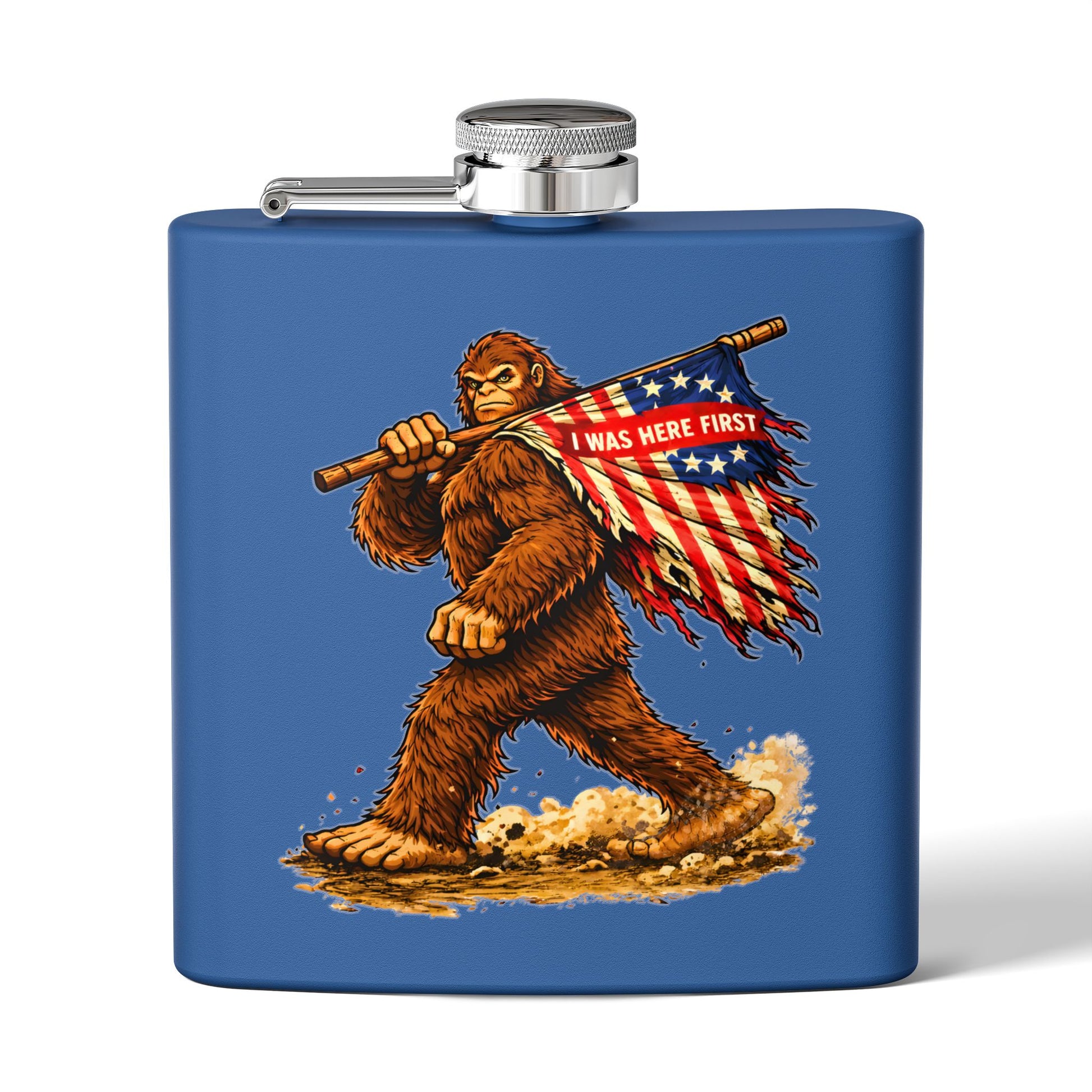 Here First Patriotic Flask – 6oz Stainless Steel Hip Flask