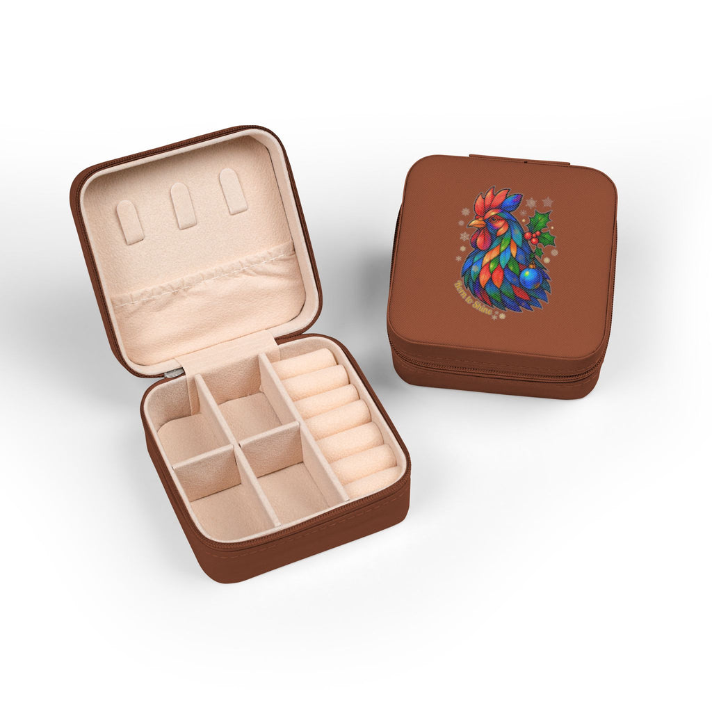 Born to Shine – Holiday Rooster Travel Jewelry Case