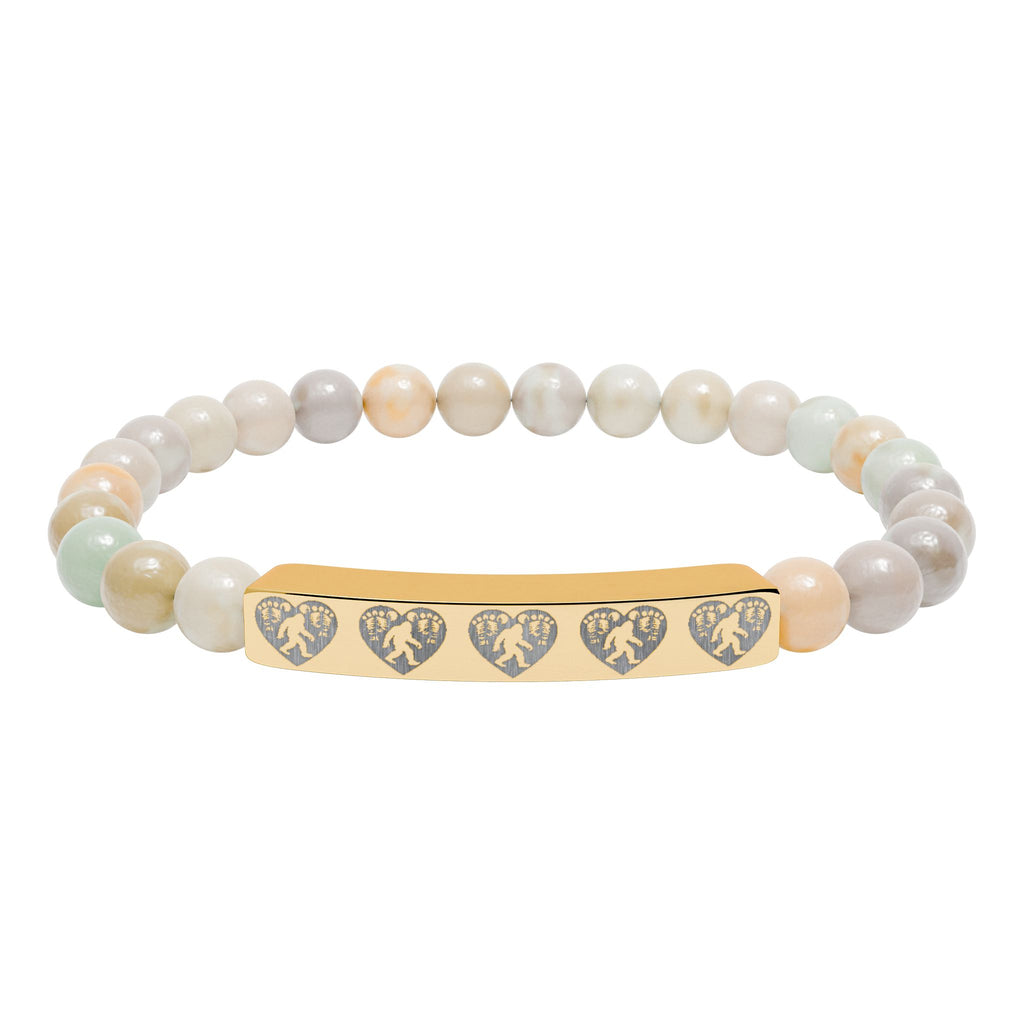 Engraved Heart of the Wild – Natural Stone Bracelet