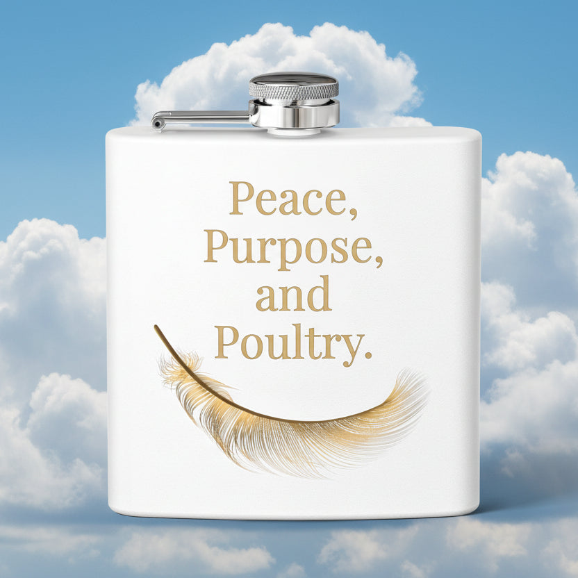 Peace, Purpose, and Poultry – Stainless Steel Flask