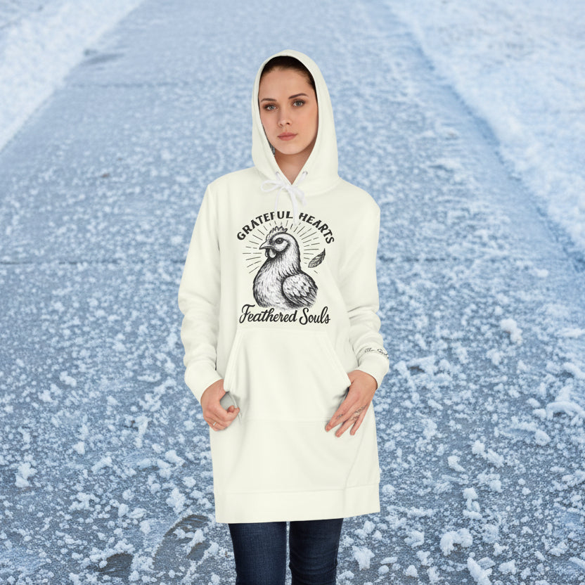 Grateful Hearts, Feathered Souls Women’s Hoodie Dress
