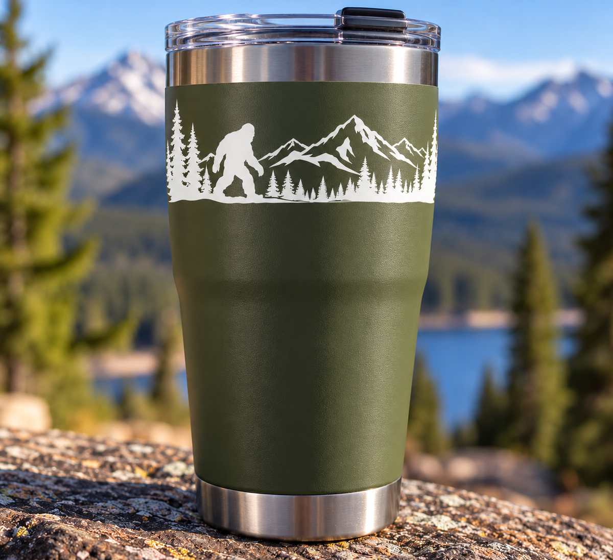 Bigfoot Mountain Wanderer | 11.5" White Permanent Vinyl Decal