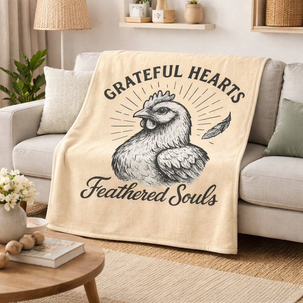 Grateful Hearts, Feathered Souls Sherpa Blanket