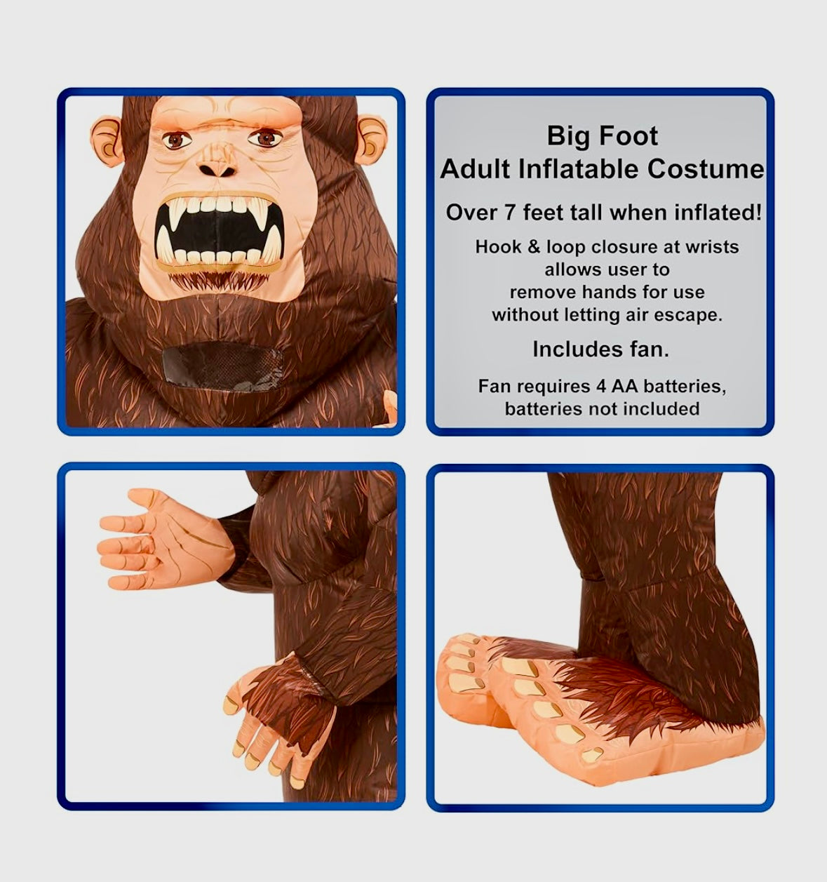 Legendary Inflatable Bigfoot Costume – Adult Size