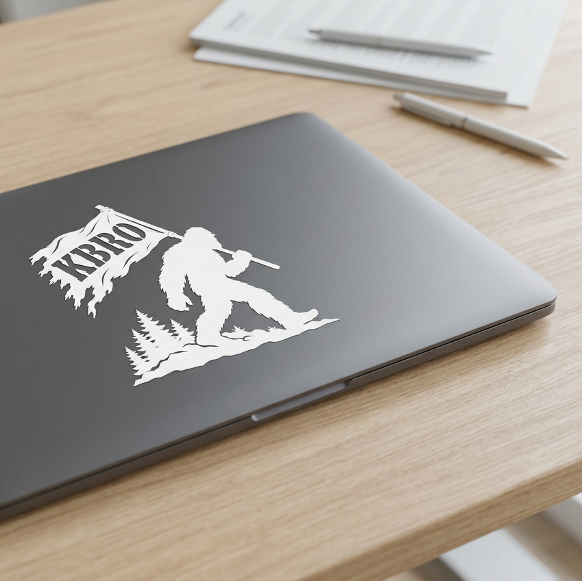 KBRO Bigfoot Flag Permanent Vinyl Decal