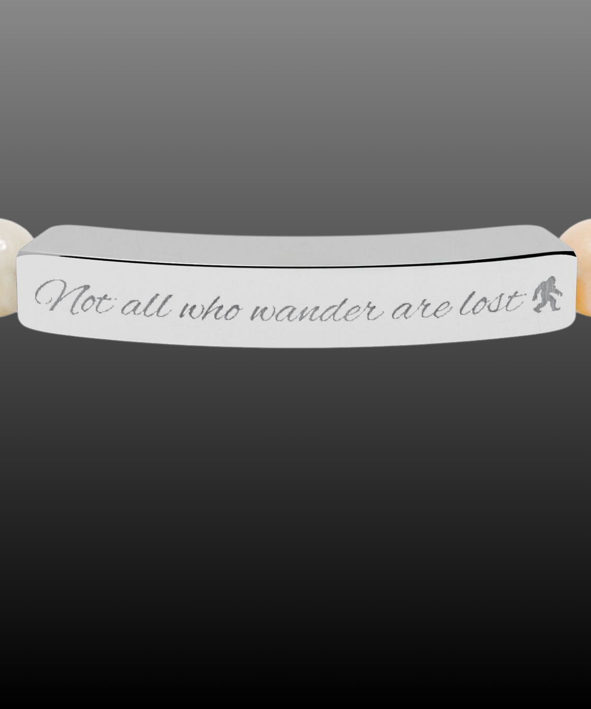 Engraved "Not All Who Wander Are Lost" Natural Stone Bracelet