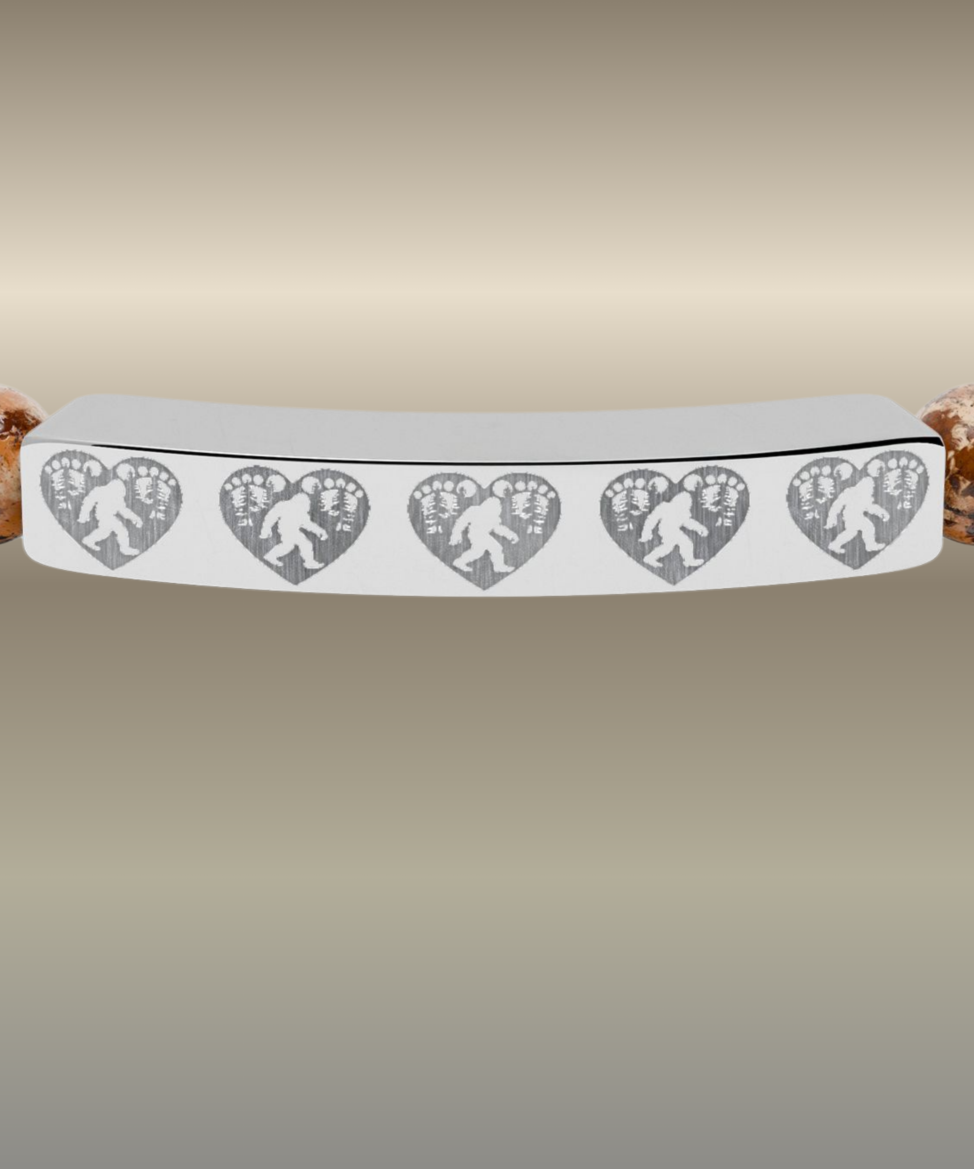 Engraved Heart of the Wild – Natural Stone Bracelet