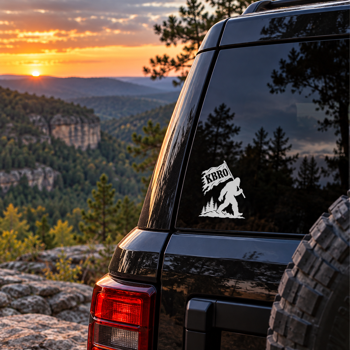 KBRO Bigfoot Flag Permanent Vinyl Decal