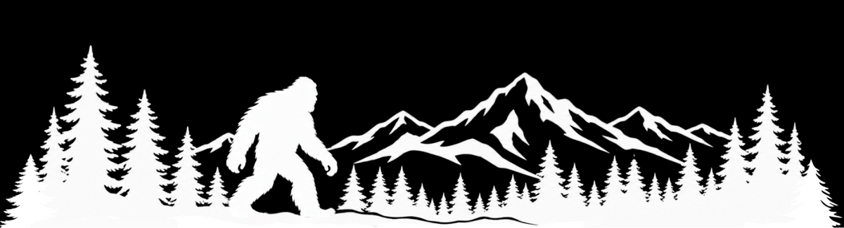 Bigfoot Mountain Wanderer | 11.5" White Permanent Vinyl Decal