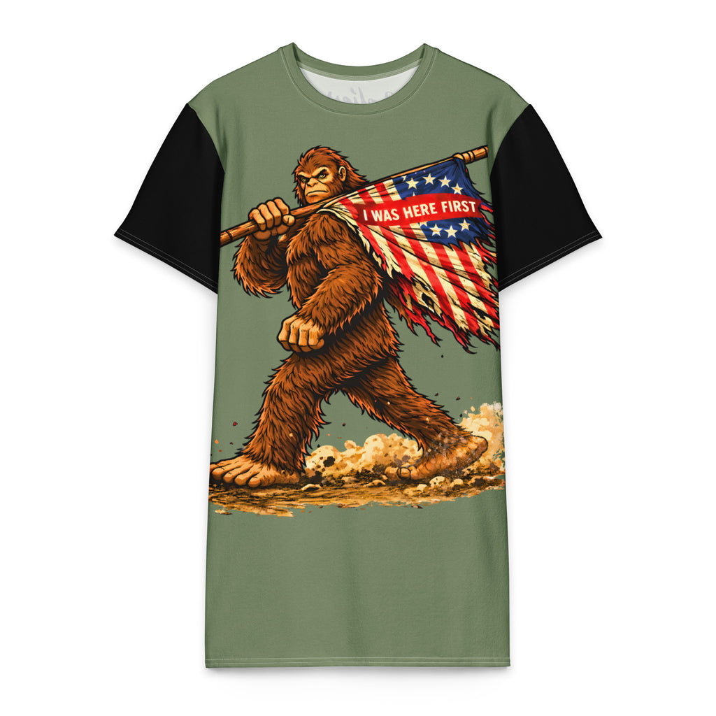 Here First Patriotic Cotton T-shirt Dress