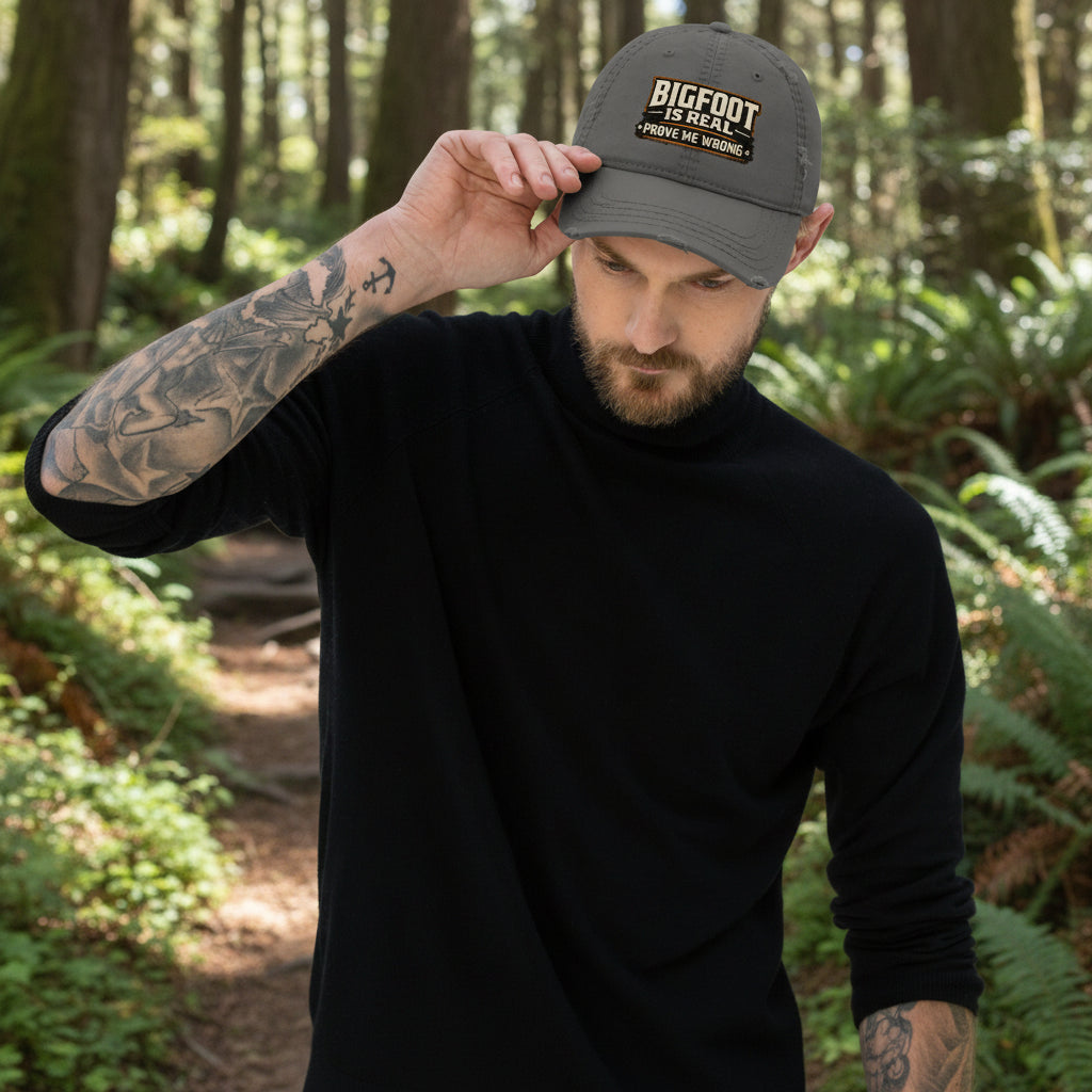Bigfoot Is Real Distressed Dad Hat
